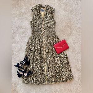 Anthropologie Leopard Midi Dress